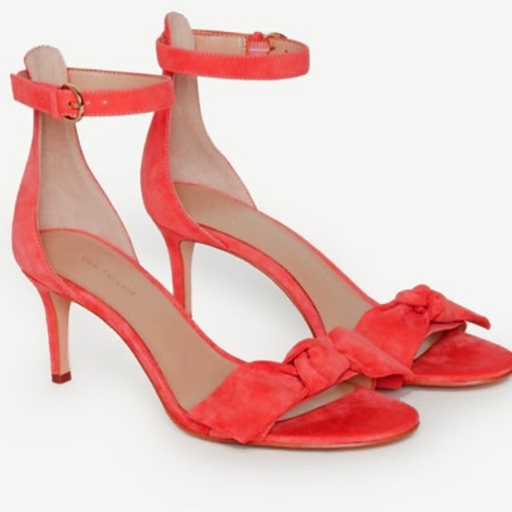 Ann Taylor Erica Bow Coral Suede Bow Sandals